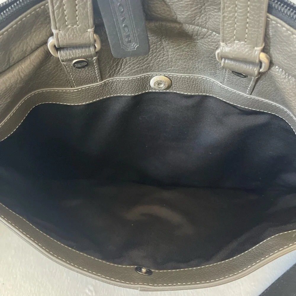 Coach Gray Leather Briefcase Bag